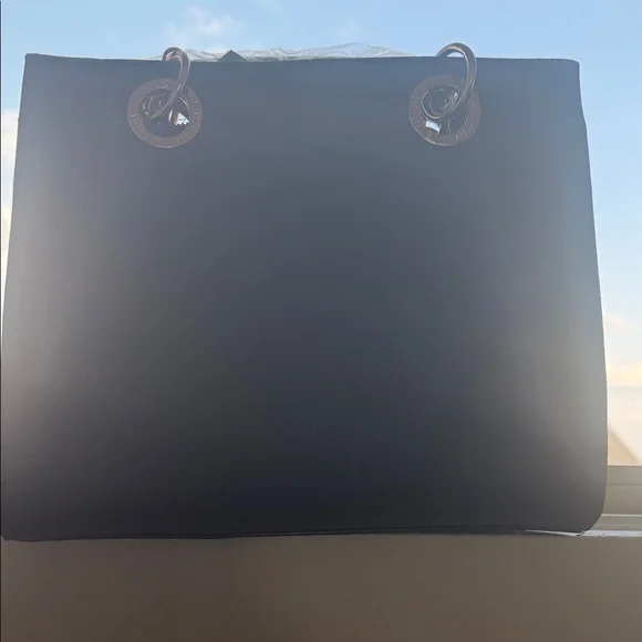 Badgley Mischa Navy Leather Top-Handle Tote - Picture 3 of 7